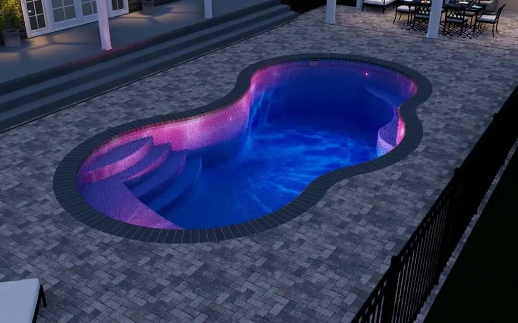 Delaware fiberglass swimming pool with modern design
